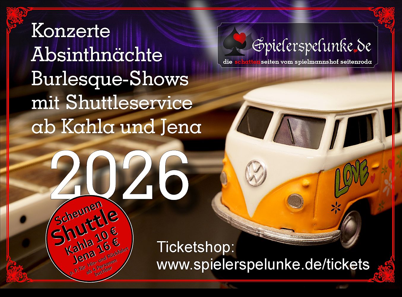 shuttleservice aus kahla und jena zu den konzerten der spielerspelunke